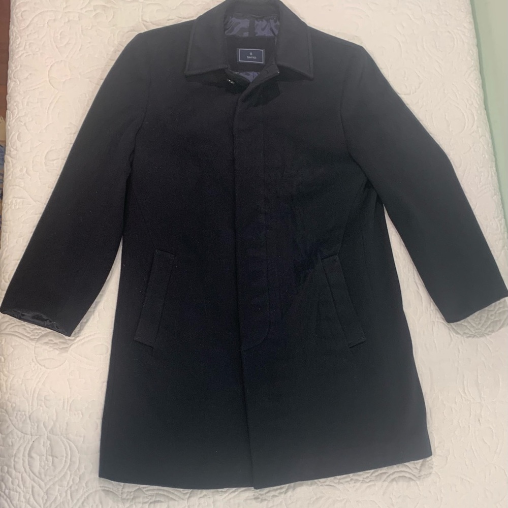 Sayki Men’s Wool Blend Jacket Coat Size Small Pre-Owned EUC